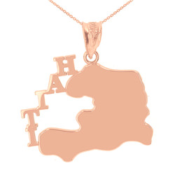 Rose Gold Haiti Country Pendant Necklace