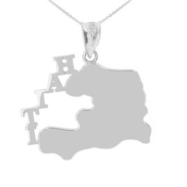 White Gold Haiti Country Pendant Necklace
