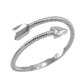 White Gold Arrow Wrap Ring for Women