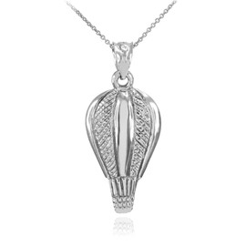 White Gold Air Balloon Pendant Necklace