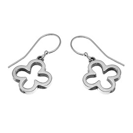 Sterling Silver Four Leaf Clover Dangling Earrings