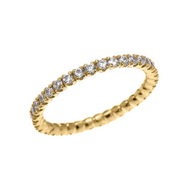 Yellow Gold 0.5 Carat Diamond Stackable Wedding Band