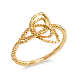 Gold Triquetra Celtic Knot Promise Ring