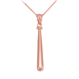 Rose Gold Baseball Bat Pendant Necklace