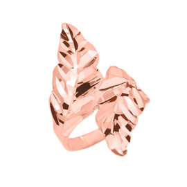 Rose Gold Diamond Cut Double Laurel Wreath Ring