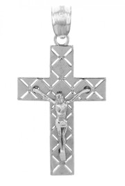 White Gold Crucifix Pendant - The Light Crucifix