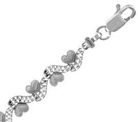 White Gold Bracelet - The Mini Hearts Bracelet