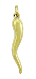 14K Gold Italian Horn Charm Pendant