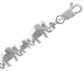 White Gold Bracelet - Elephant March Bracelet