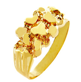 Men's Strong Solid Gold Nugget Ring