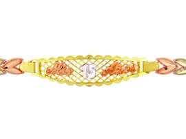 Tri-Color Gold Bracelet - The Mis 15 Anos Diamond Cut Bracelet