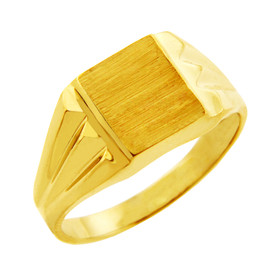 Men's Gold Signet Rings - The Frank Solid Gold Signet Ring