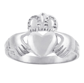 Solid Silver Traditional Claddagh Ring.