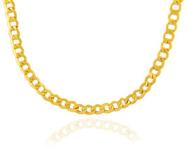 Gold Chains: Hollow Cuban 10K Gold Chain 6.37mm