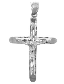 White Gold Crucifix Pendant - Love Crucifix