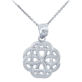 925 Sterling Silver Triquetra Celtic Trinity Pendant Necklace