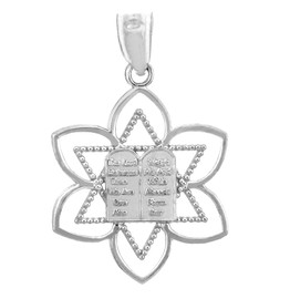 Jewish Charms and Pendants -  Mizpah Star of David White Gold Pendant