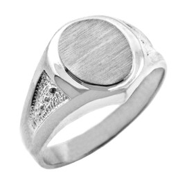 The Apollo Solid White Gold Signet Ring