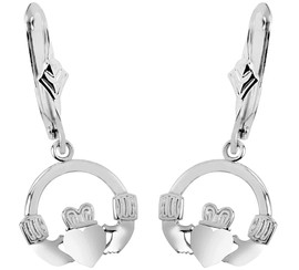 Sterling Silver Claddagh Earring with Leverback