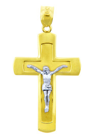 Two Tone Gold Crucifix Pendant - The Adorable Crucifix