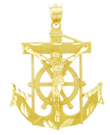 Religious Charms - The Anchored Cross Gold Pendant