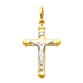 14K Two-Tone Classic Petite Crucifix