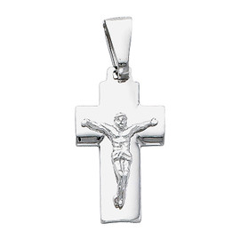 14K White Gold Elegant Crucifix