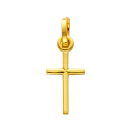 14K Gold Graceful Cross Charm Pendant