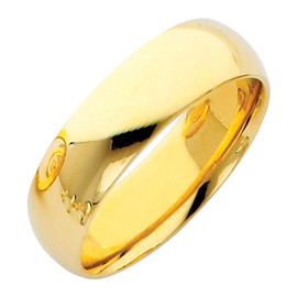 Gold Classic Comfort Fit Wedding Band 6MM