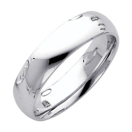 Polished White Gold Classic Comfort Fit Wedding Band - 5MM