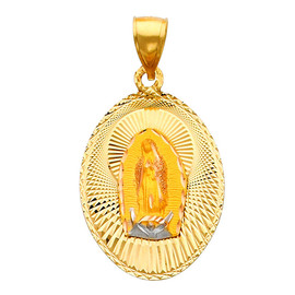 Classic Oval Shapped " Our Lady of  Guadalupe" pendant- 1.25 Inches