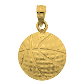 Yellow Gold  Basketball  Pendant