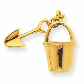 14K Gold and Shovel Pendant