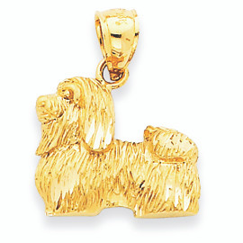 14K Gold Shih Tzu Pendant