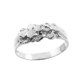 White Gold Nugget Baby Ring