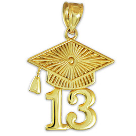 CLASS OF 2013 Graduation Gold Cap Pendant