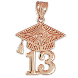 Rose Gold CLASS OF 2013 Graduation Cap Pendant