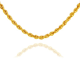 Gold Chains and Necklaces - Rope Solid Gold Chain 2 mm