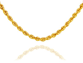 Gold Chains and Necklaces - Rope Solid Gold Chain 2.5 mm