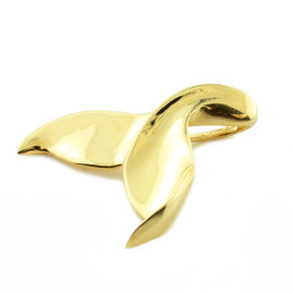 Gold Whale Fin Pendant