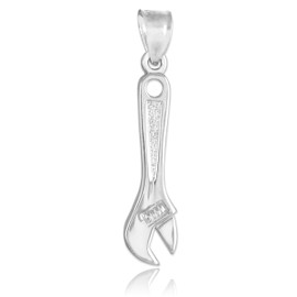 Silver Wrench Charm Pendant