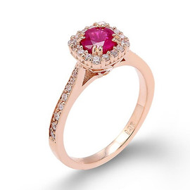 14k Rose Gold Ruby Engagement Ring