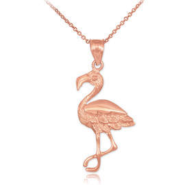 Rose Gold Flamingo Pendant Necklace