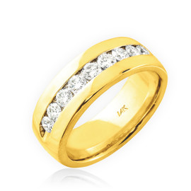 14K Gold Women's Diamond Wedding Band 6mm