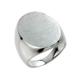 Sterling Silver Large Oval Signet Men's Ring