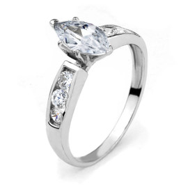 10k White Gold Marquise CZ Engagement Ring