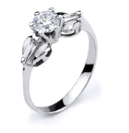 10k Gold  Cubic Zirconia Engagement Ring
