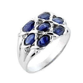 10k White Gold Sapphire Ring