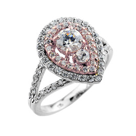 14k Two-tone Diamond Engagement Proposal Ring