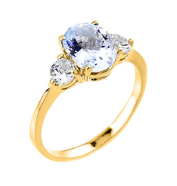 Gold Aquamarine Gemstone Ring